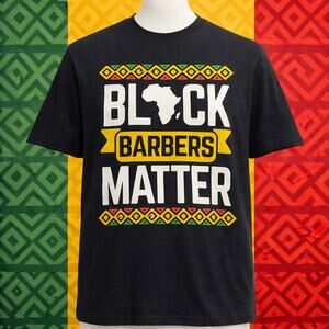 VTG Y2K Port and Co Black Barbers Matter Graphic Shirt XL BLM